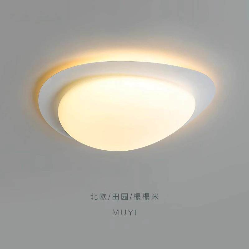 日式光原木纹吸顶灯创个性鹅卵石主卧426灯全谱意护卧室书房led眼