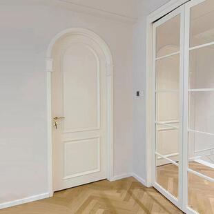 法式 田园别墅房间门 圆弧拱形复古实木烤漆衣帽间卧室主卧隔音美式