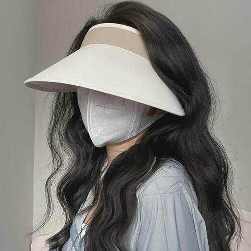 防晒帽女夏季UV大帽簷空顶遮阳帽骑车户外2026新款遮阳帽0603r