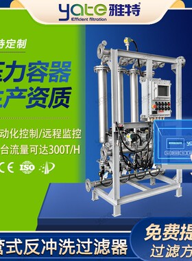 列管式反冲洗过滤器电厂循环水冷凝水工业水造纸全自动过滤设备