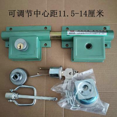 大门锁齿条锁206分体木门双开门老式齿条防盗锁中心距14厘米