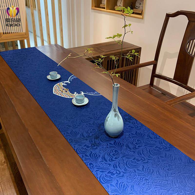 海水纹新款双层加厚茶席织锦缎防水桌旗茶桌茶台餐桌装饰布艺桌布,居家布艺,桌旗,淘宝优惠券,粉丝福利购,淘宝优惠卷
