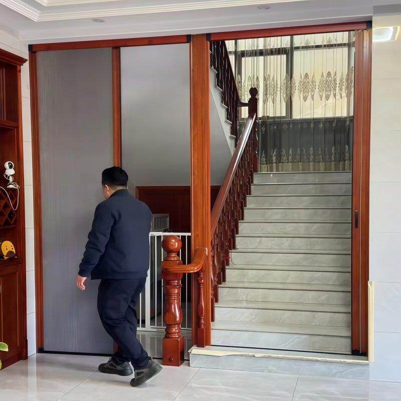 楼梯口蜂巢折叠门无轨空调客厅蜂巢门挡风阳台隔断门厨房简易伸缩