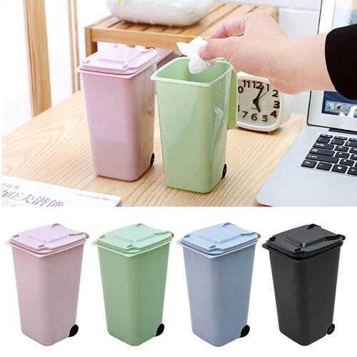Mini Desktop Trash Can 4color Garbage Storage Box Living Roo
