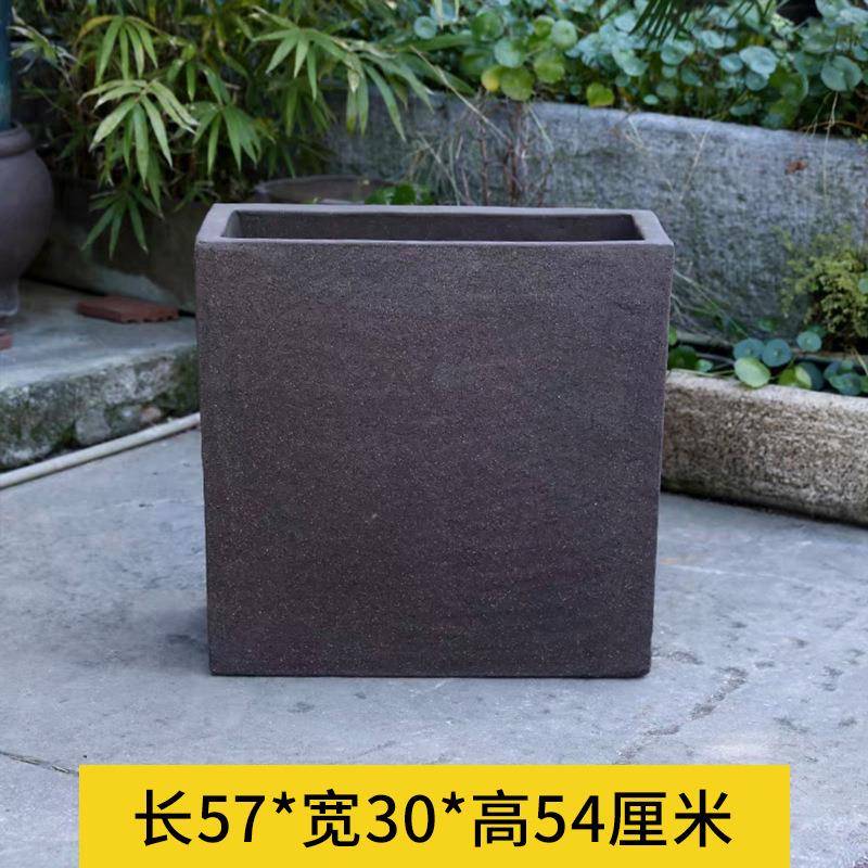 长方形马槽紫砂花盆粗陶荷花睡莲陶瓷罐造景大口径水培盆特大花盆