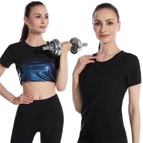 Women Sleeve Sauna Tank Suit Athletic Tee Shirt Clothing
