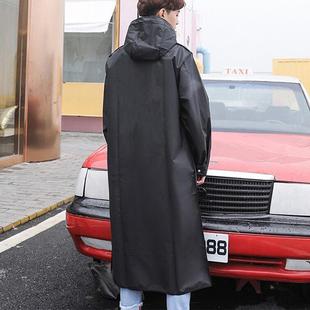 I9AT雨衣成人男女时尚外穿全身长款大帽檐雨衣黑色旅游雨披防暴雨