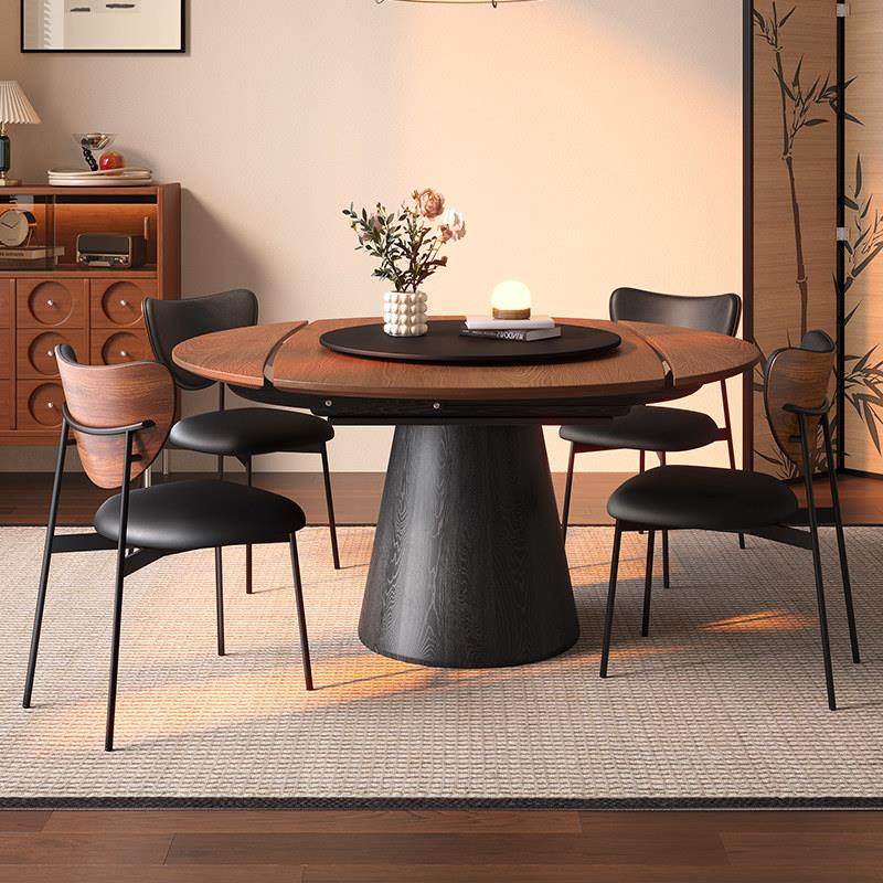 法式覆古实木折叠餐桌伸缩可变圆桌2025新款家用小户型美式中古风,住宅家具,实木餐桌,淘宝优惠券,粉丝福利购,淘宝优惠卷