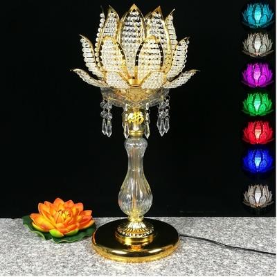 七彩水晶供佛灯 长明LED佛灯 济缘莲花供灯 佛前供灯饰品 寺庙用