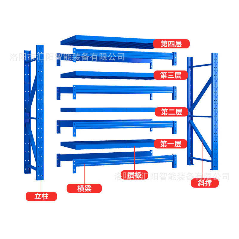 仓库仓储货架批发三层置物架家用货物架库房储物架工厂中型铁架子