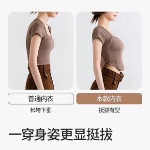 塑形美背内衣前扣大胸显小无肩带防滑聚拢防下垂抹胸婚纱专用文胸