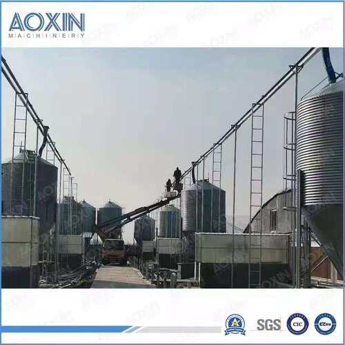 料塔猪用自动喂料设备料仓料线镀锌料塔自动料线赛盘链条厂家供应