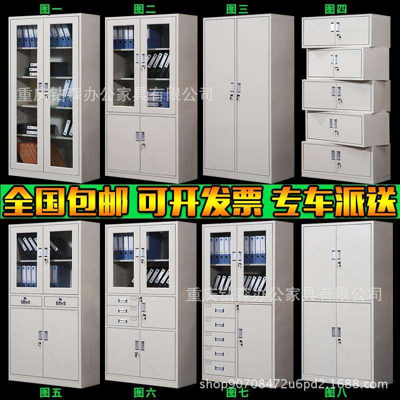 重庆钢制办公文件柜档案柜铁皮柜书柜带锁储物柜凭证柜资料整理柜