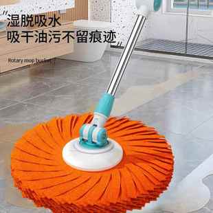 家用旋转湿拖把干两用手洗加加厚免278一拖净懒人吸水拖大布桶木