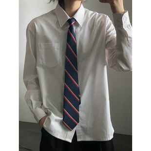WM日系校供感制服尖领硬领冷白长袖衬衫JK女生DK男生学院风衬衣