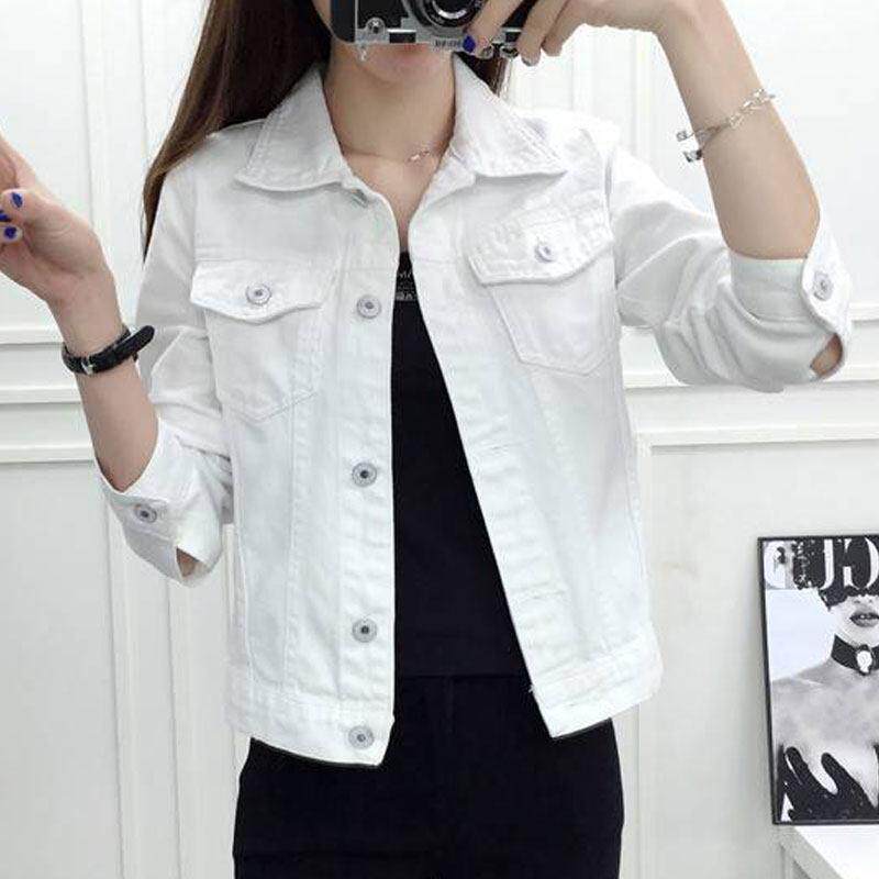 韩国正肩牛仔外套女短款春秋新款时尚修身显瘦休闲夹克褂子上衣潮