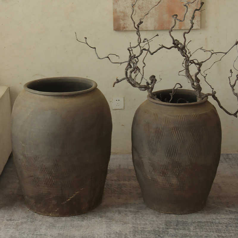 现货陶罐丨仛寂土陶花瓶落地装饰罐中古风陶瓶陶器手工罐个性大罐
