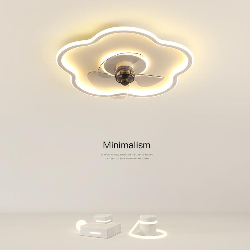 儿童房间风扇灯2025新款现代简约花形家用主卧室吸顶灯隐形吊扇灯