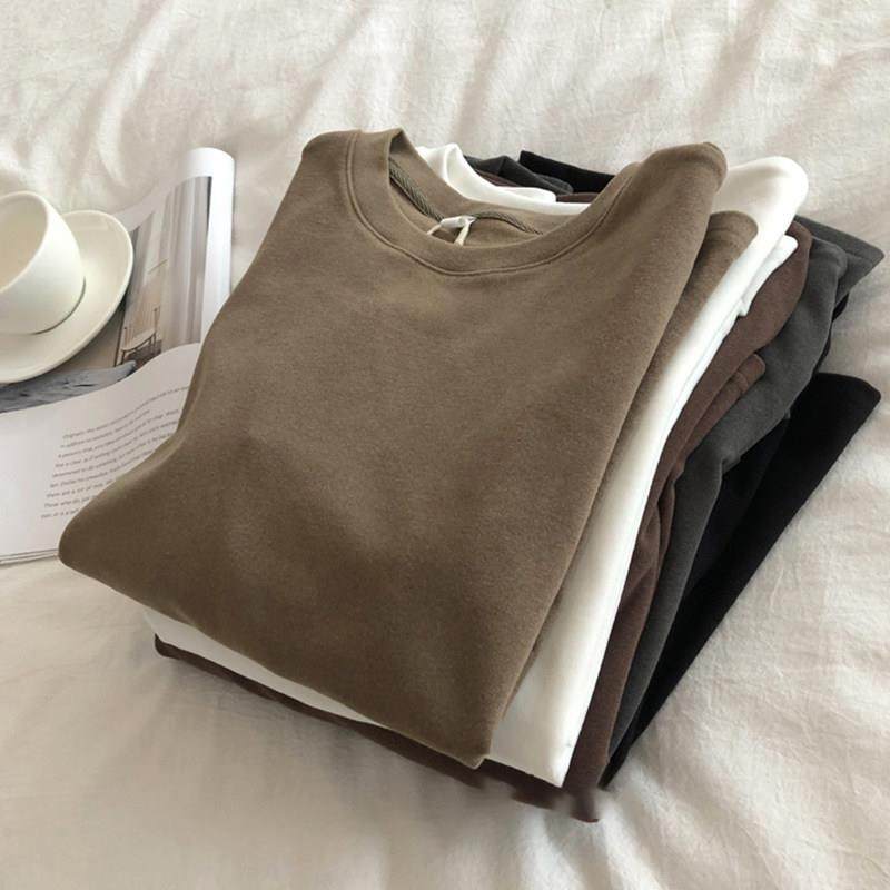 春秋季德绒圆领咖色韩版长袖T恤打底衫洋派保暖内搭女上衣0118w,女装/女士精品,T恤,淘宝优惠券,粉丝福利购,淘宝优惠卷