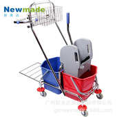 厂家供应批发双桶榨水车 清洁用具 大容量榨水机下压双桶榨水车