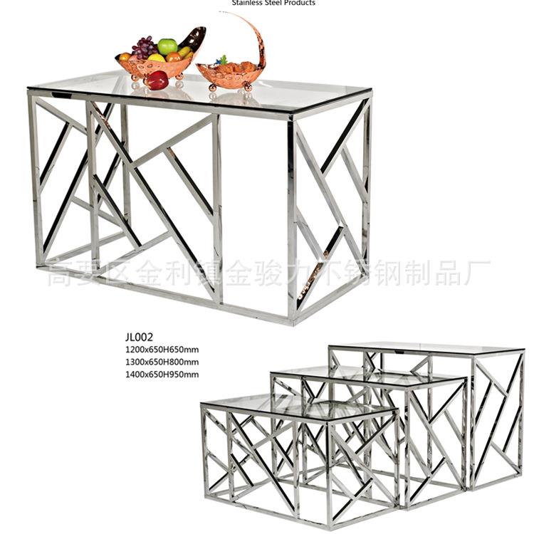 不锈钢布菲台钢化玻璃茶歇台点心展示台多功能展示架冷餐宴会摆台