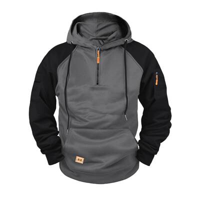 Men Regular Zip Up Jacket Hoodie Casual Comfy Sleeve