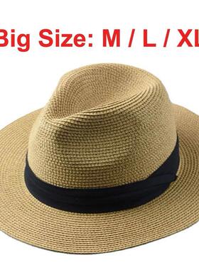 Over Size Straw Paper Sun Hat for Men Big Head Panama Hats