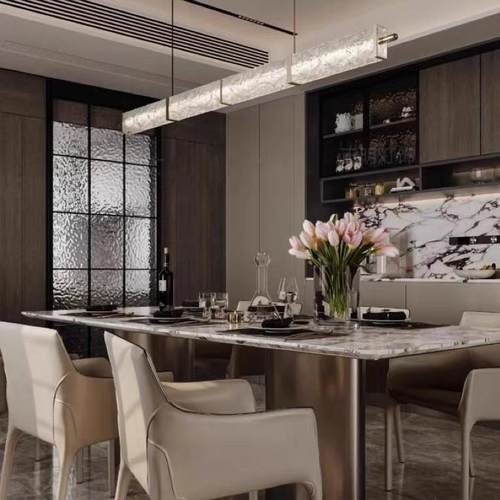 现代约简吊计长条一字餐厅灯设师新款吧台书房装饰935灯创意个性