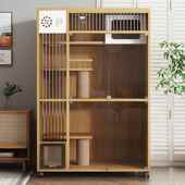 新款 猫别墅实木猫猫笼子家用室内柜猫舍超大自由华空间猫猫屋咪豪