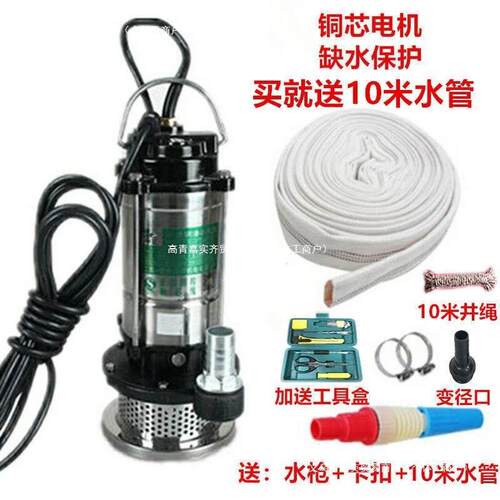 家用潜水泵1寸220V小型抽水泵吸水高扬程家用井水农用清水污水泵