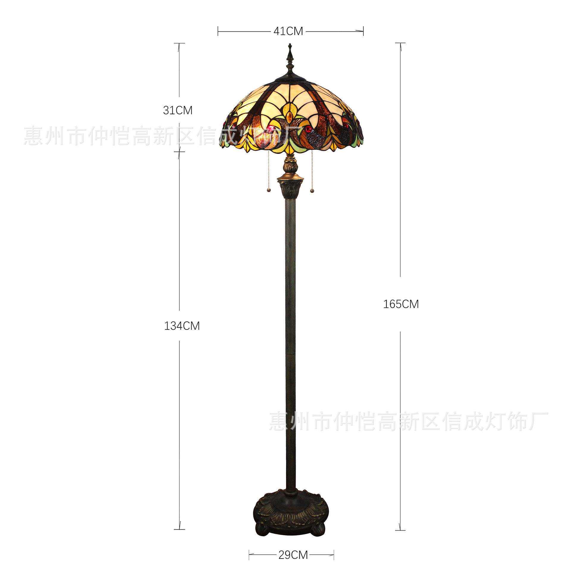 跨境蒂凡尼经典巴洛克奶油棕茶几简约酒吧咖啡餐厅卧室别墅落地灯