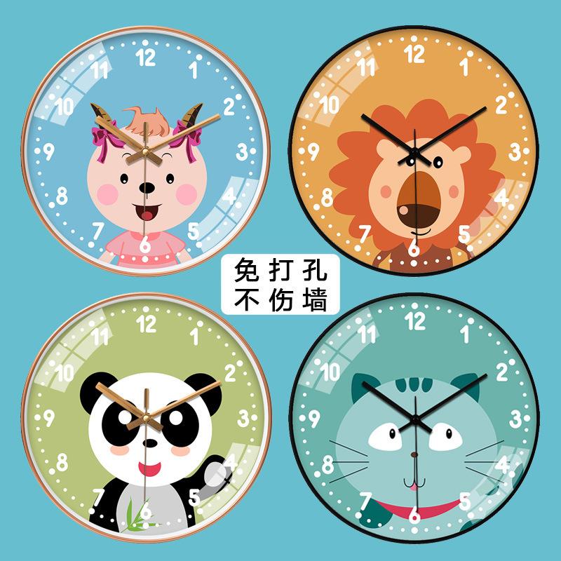 【10英寸25CM】卡通儿童超静音钟表挂钟家用客厅时钟表挂墙简约