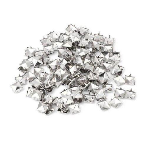 100pcs Square Metal Studs Spikes Nail Punk Shoes Belt
