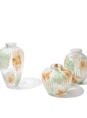 透明玻璃花瓶水培干花插花客厅装饰品摆设餐桌鲜花插花瓶摆件