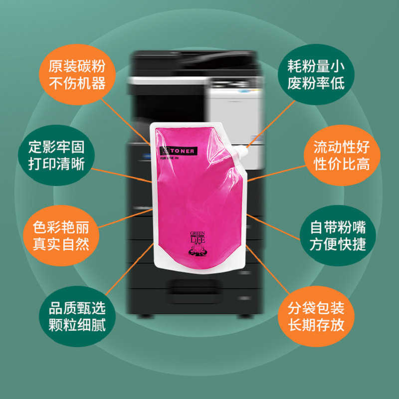 适用柯美TN711 C754 C654 C554 C454碳粉美能达TN512 C652袋装粉