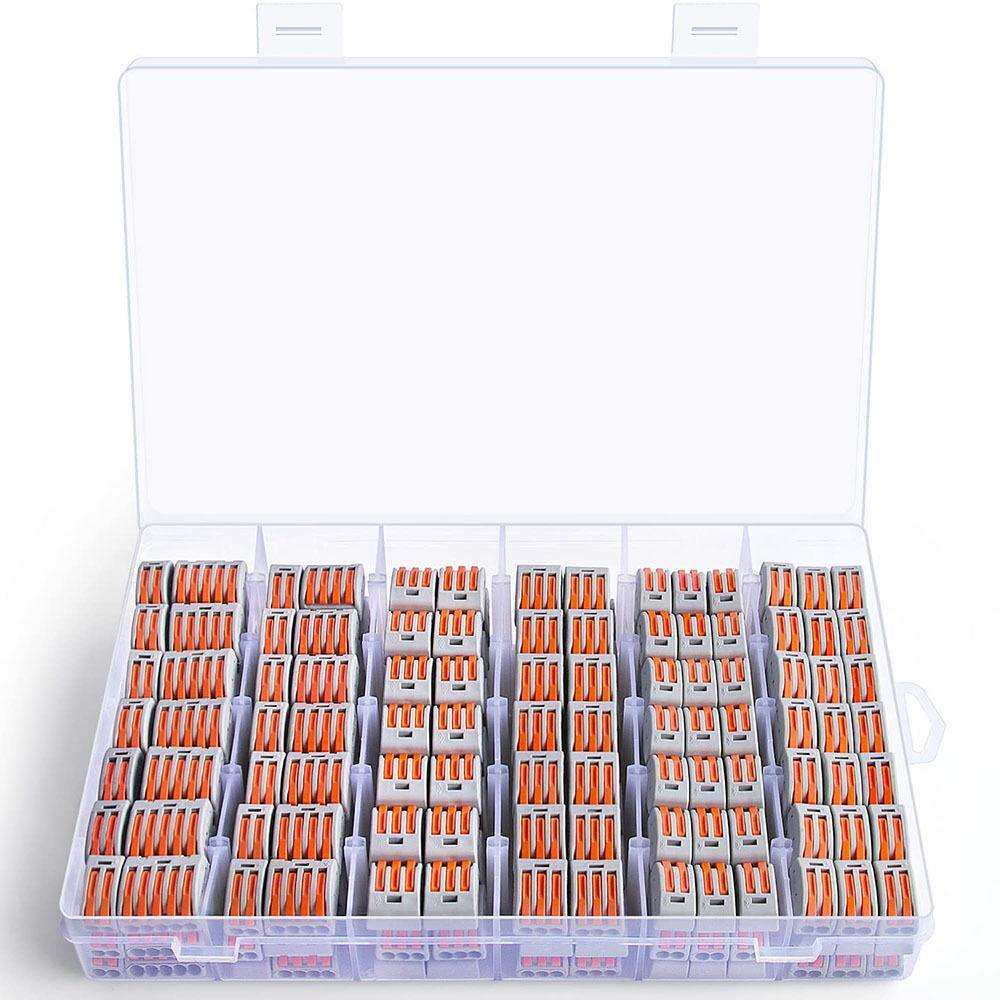 跨境188pcs盒装PCT快速连接器电线电缆按压连接器2-5端口套件