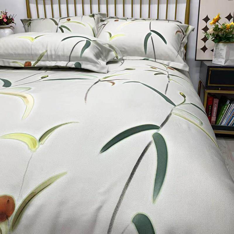 天然可水洗的竹纤维凉席三件套夏季双人床单折叠冰丝感透气大炕单