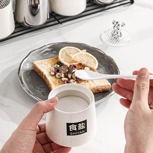 房调料盒套装油盐味精调厨味银白调料罐收纳盒轻奢味用玻璃调瓶罐