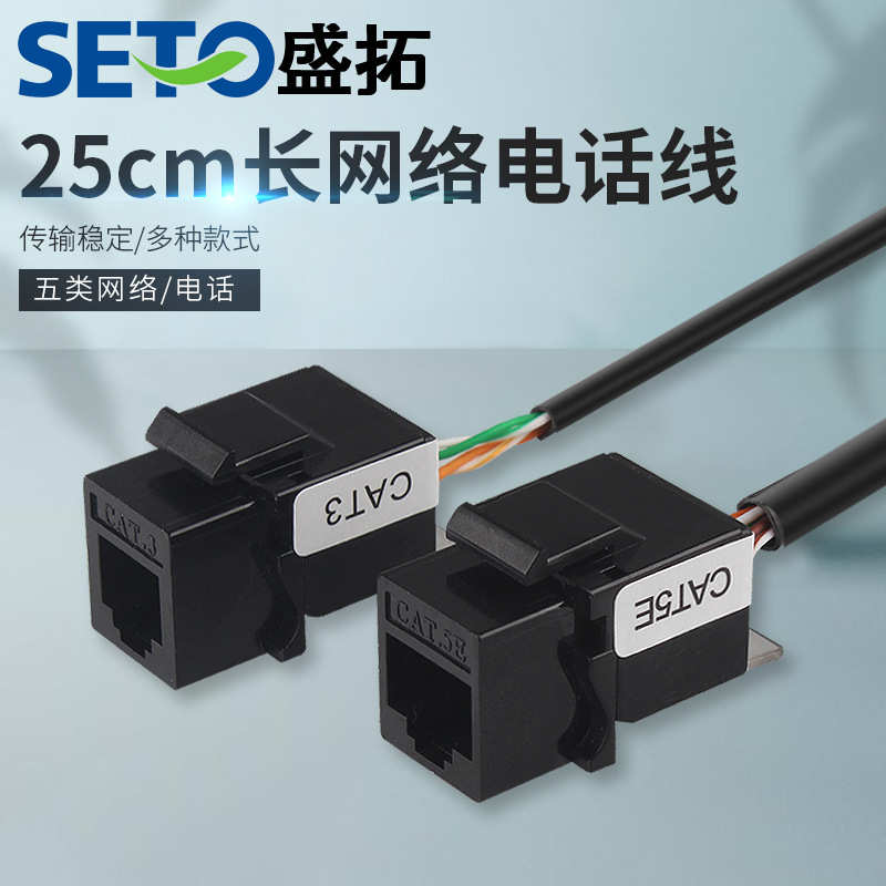 FTPCAT6 CAT6A CAT7 25cm网络线电话线网络连接器双通头直通