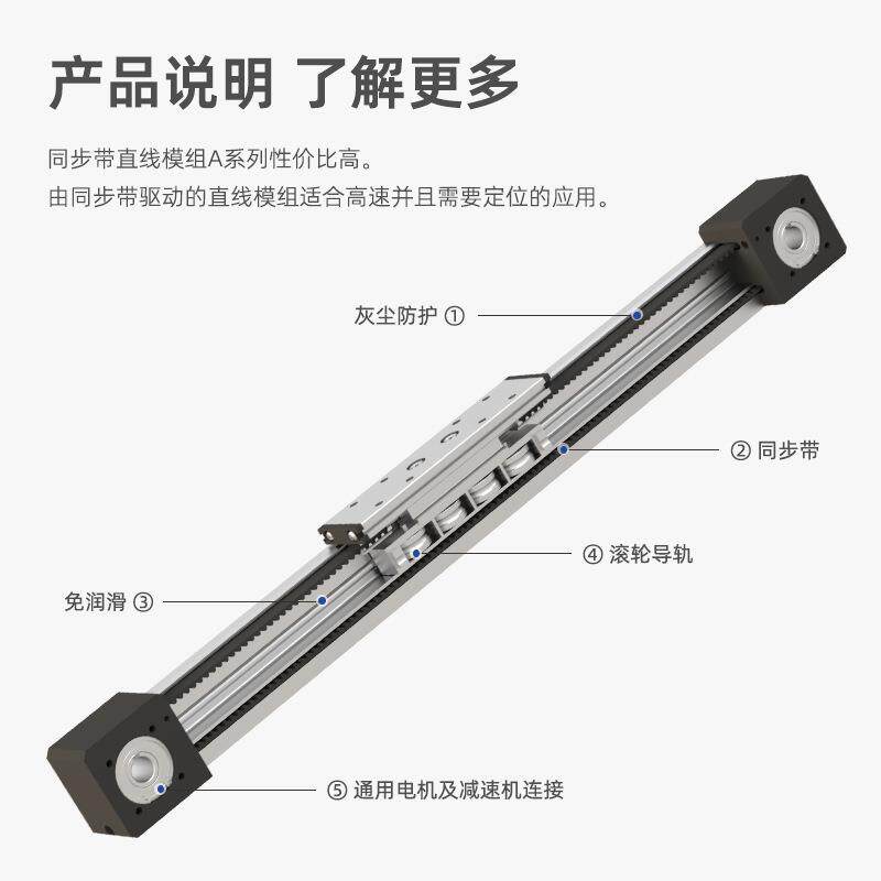AXNA系列线性直线模组高速静音同步带导轨往复移动直线模组