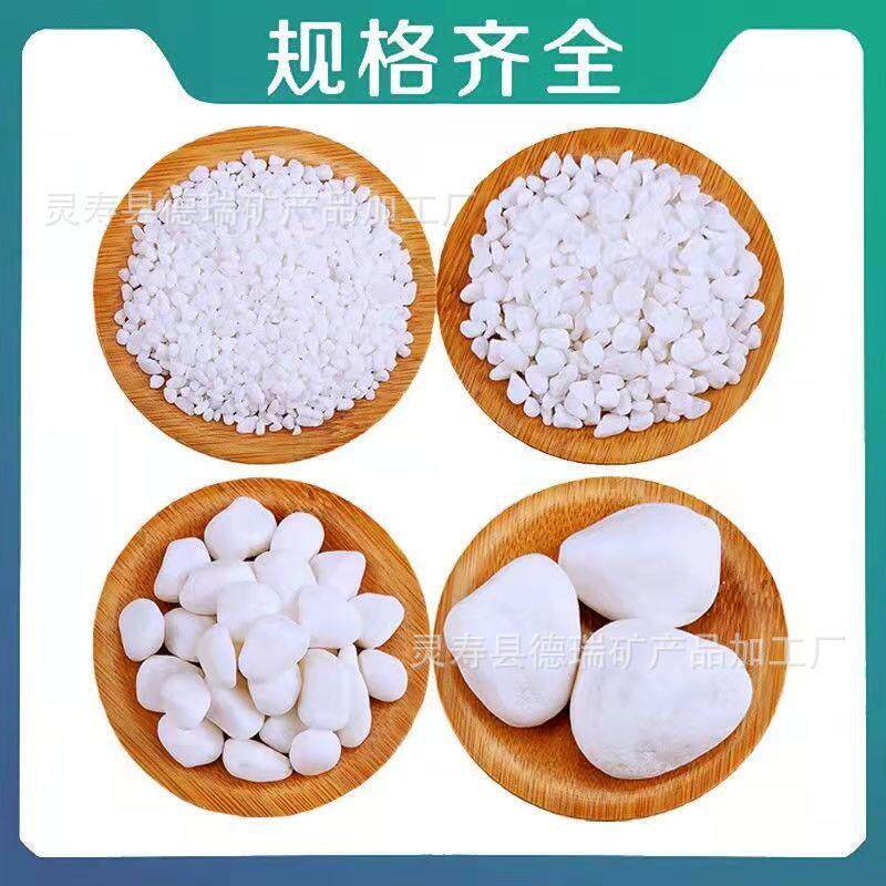 白色石子庭院铺路白鹅卵石装饰白石头小白石造景白砾石