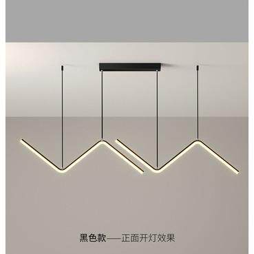led吊灯餐厅灯简约现代个性长条吧台咖啡厅北欧线条办公跨境灯饰