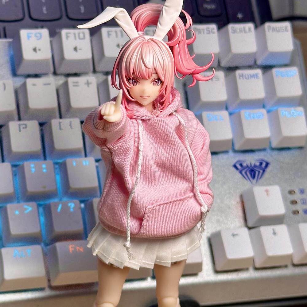 1/12兵人衣服6寸机娘素体蜗之壳兔女郎艾琳jk学生百褶裙卫衣短裙