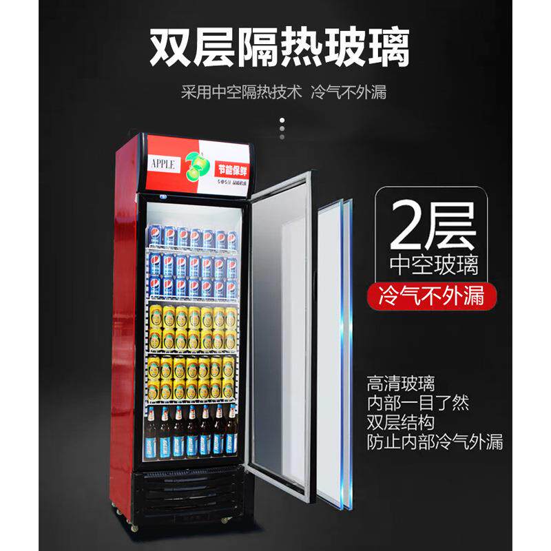 透明冷藏柜保鲜展示柜冰箱商用便利店超市饮料冰箱双开门啤酒冰柜
