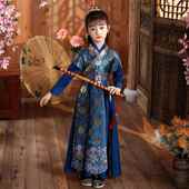 中国风演出服女孩色古装 儿童童国风唐装 旦红节2024新款 高档女汉元