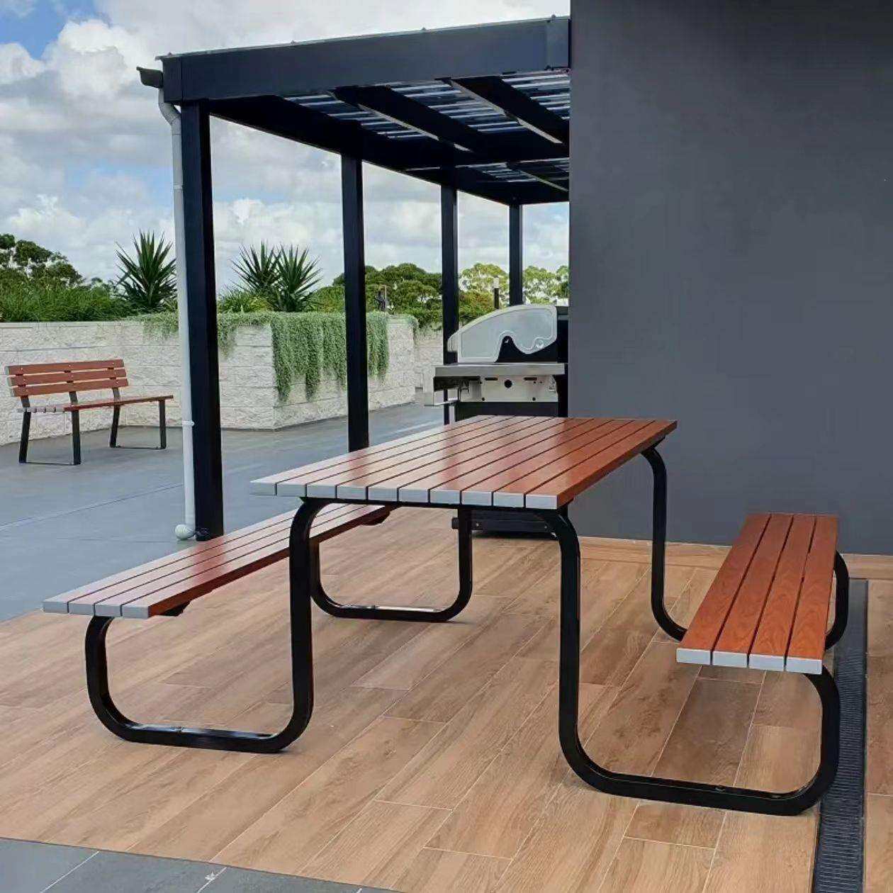 户外公园桌椅庭院家用桌凳组合小区广场棋牌桌景区连体桌椅厂家