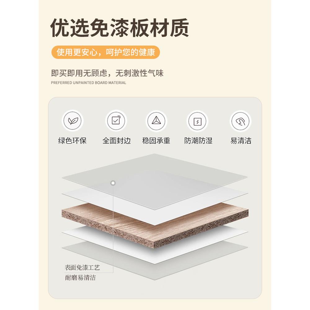 奶油风CWO梳妆卧室台现代桌简约小型化妆户床头收纳斗柜书桌镜子
