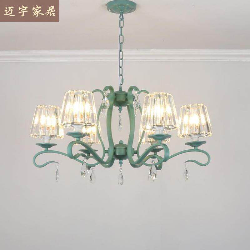 欧式水晶吊灯绿色客厅灯餐厅灯具创意个性法式轻奢卧室法式吊灯