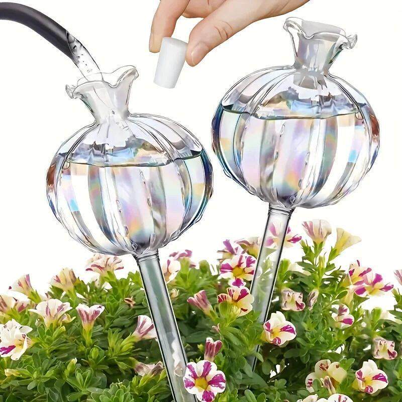 Glass Automatic Plant Watering Bulbs Shape Flower Plant Wate - 实物图