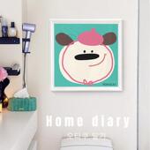 创意卡通浴室壁画收纳箱厕所洗澡放衣服壁挂置物架免打孔